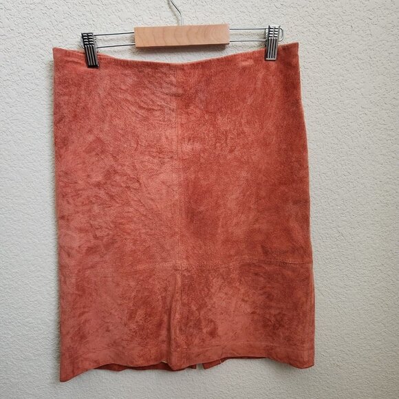 Gretchen Scott Leather Skirt‎ Women Sz Small Washable Suede Straight Pencil - Picture 2 of 15